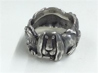 925 Silver Ring With 4 Dogs Size 7