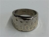 925 Silver Ring With Hammered Finish Size 71/4