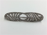 Vintage Birks Sterling Silver Brooch With Clear