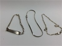 9 5/8  925 Silver Bracelet, 8" 925 Silver Bracelet
