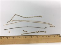 5 Pieces Of Chain Necklace, Gold Tone Coloured