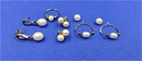 Collection of Pearl Earrings & 1 Ring