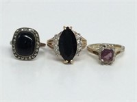 Three Costume Quality Lady’s Cocktail Rings.