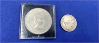 French and Bermuda Coins with Silver
