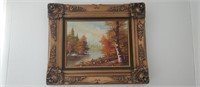Oil on Canvas Autumn Scene by Barrister