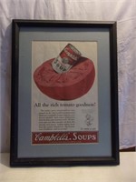 Framed Vintage Campbell's Soup Advertising