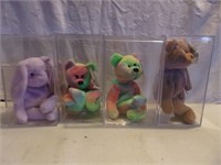 Collectible Beanie Babies with Error Tags in Case