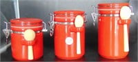 Set of Red Kitchen High Quality Canisters
