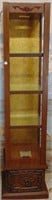 Vintage Lighted Wood  Curio w/ALL the GLASS