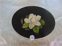Oval Painted Signed Magnolia Canvas