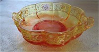 Vintage Jeanette Glass Amberina Glass Dish