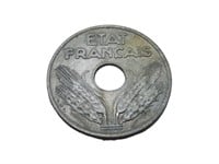 1942 French World War Ii 20 Centimes Coin P3346
