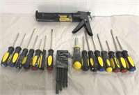 Set of Stanley tools including 14 screwdrivers