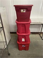 Storage bins (1-18 gal., 3-20 gal) w/lids
