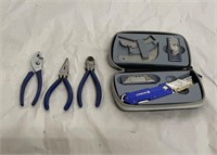 Kobalt box cutter and blades, pliers (3)