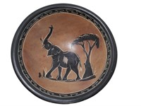 African Soap Stone Elephant Safari Dish Bowl P3414