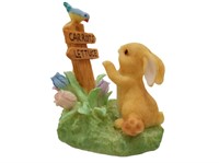 Russ Berrie & Co Bunny & Carrots Sign Figurine P30