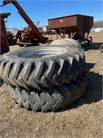 Pair of Firestone 18.4 R42 Duals with Clamps