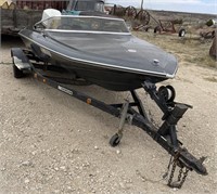 Boat with Motor and Boat Trailer