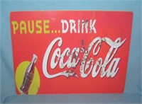 Pause Drink Coca Cola retro style advertising sign