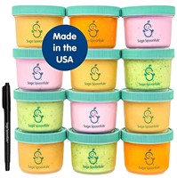 Sage Spoonfuls Baby Food Containers with Lids, 12