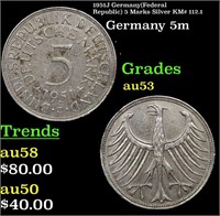 1951J Germany(Federal Republic) 5 Marks Silver KM#