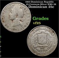 1963 Dominican Republic 25 Centavos Silver KM# 28