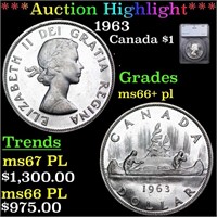 ***Auction Highlight*** 1963 Canada Dollar $1 Grad