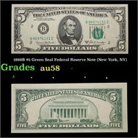 1969B $5 Green Seal Federal Reserve Note (New York
