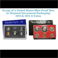 Group of 2 United States Mint Proof Sets 1972-1973