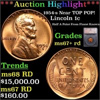 ***Auction Highlight*** 1954-s Lincoln Cent Near T