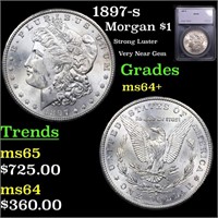 1897-s Morgan Dollar $1 Graded ms64+ BY SEGS