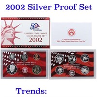 2002 United States Silver Proof Set - 10 pc set, a