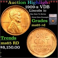 ***Auction Highlight*** 1909-s VDB Lincoln Cent 1c