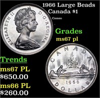 1966 Large Beads Canada Dollar $1 Grades GEM++ PL