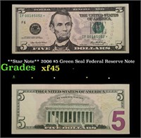 **Star Note** 2006 $5 Green Seal Federal Reserve N