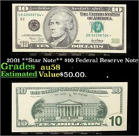 2001 **Star Note** $10 Federal Reserve Note  Grade