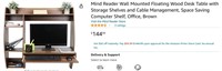 $145 Mind Reader Wall Mounted Floating Wood Desk