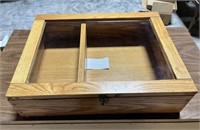Vintage Wood and Glass Display Case 15 1/2" x 20"