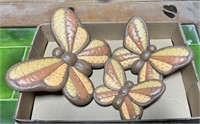Vintage Ceramic Butterflies Wall Art