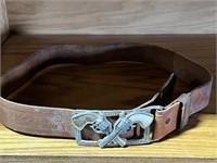 Vintage Pistol Belt Buckle & Belt