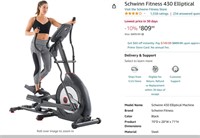 $899 Schwinn Fitness 430 Elliptical Trainer