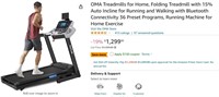 $1299 OMA Treadmills for Home, Folding Treadmill
