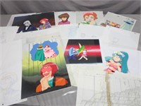 Japanese Anime Cels & Drawings From Various TV
