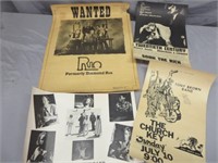 4 Vintage Posters - 3 Music Band & 1 Movie -