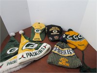 Lot of Various Green Bay Packer Hats