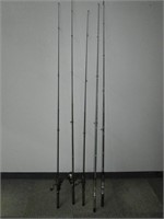 Lot of Three Open Reel, and Two Fishing Rods