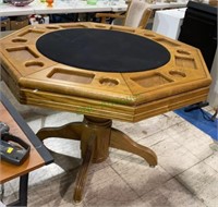 Dual purpose solid wood poker table with