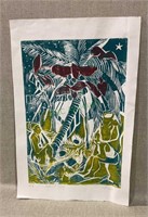 Art lithograph on paper titled and signed by the