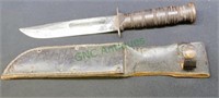 Vintage Bowie knife with 7 inch blade marked US